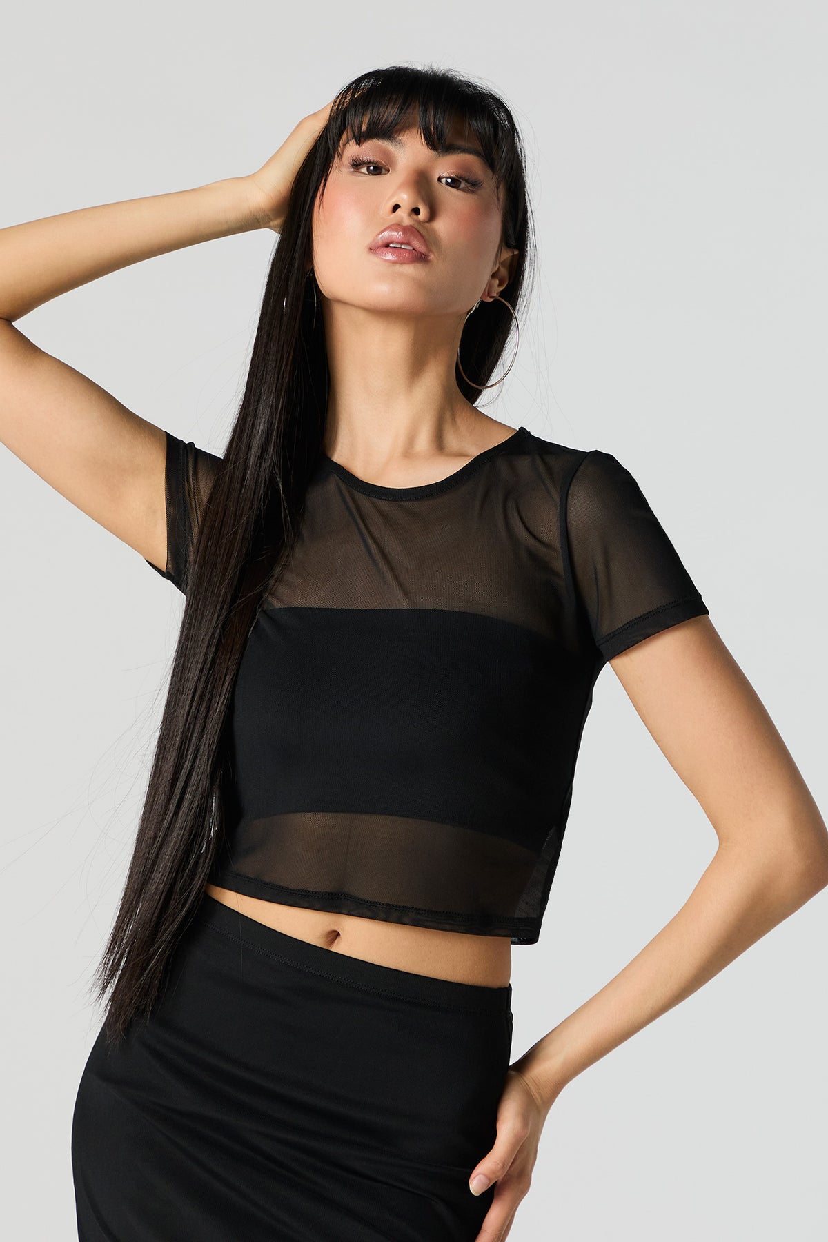 Mesh Cropped T-Shirt