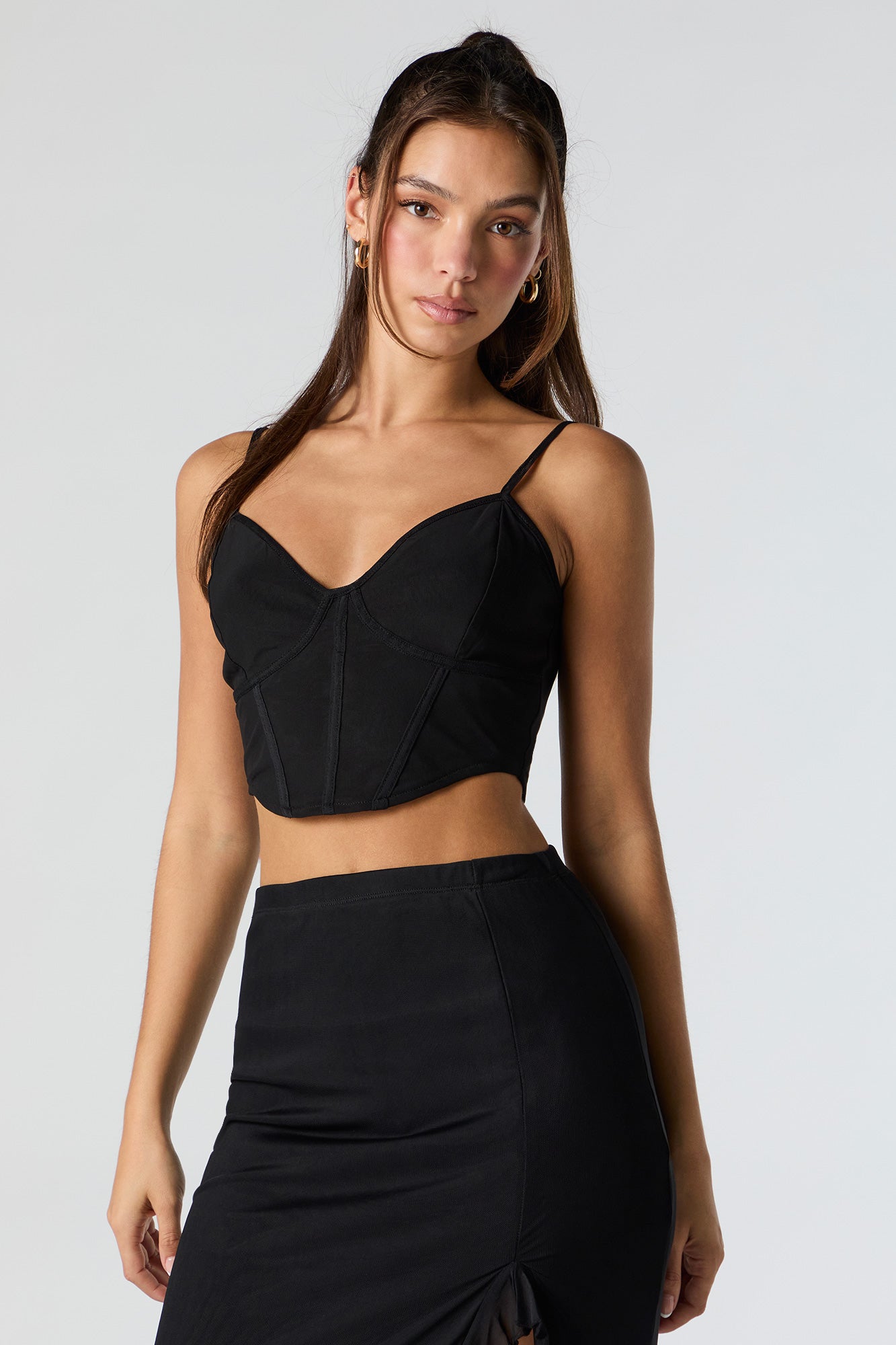 Mesh Corset Crop Top