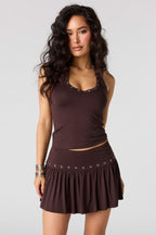 Eyelet Mini Skort