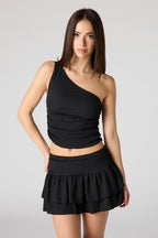 Textured Tiered Mini Skort