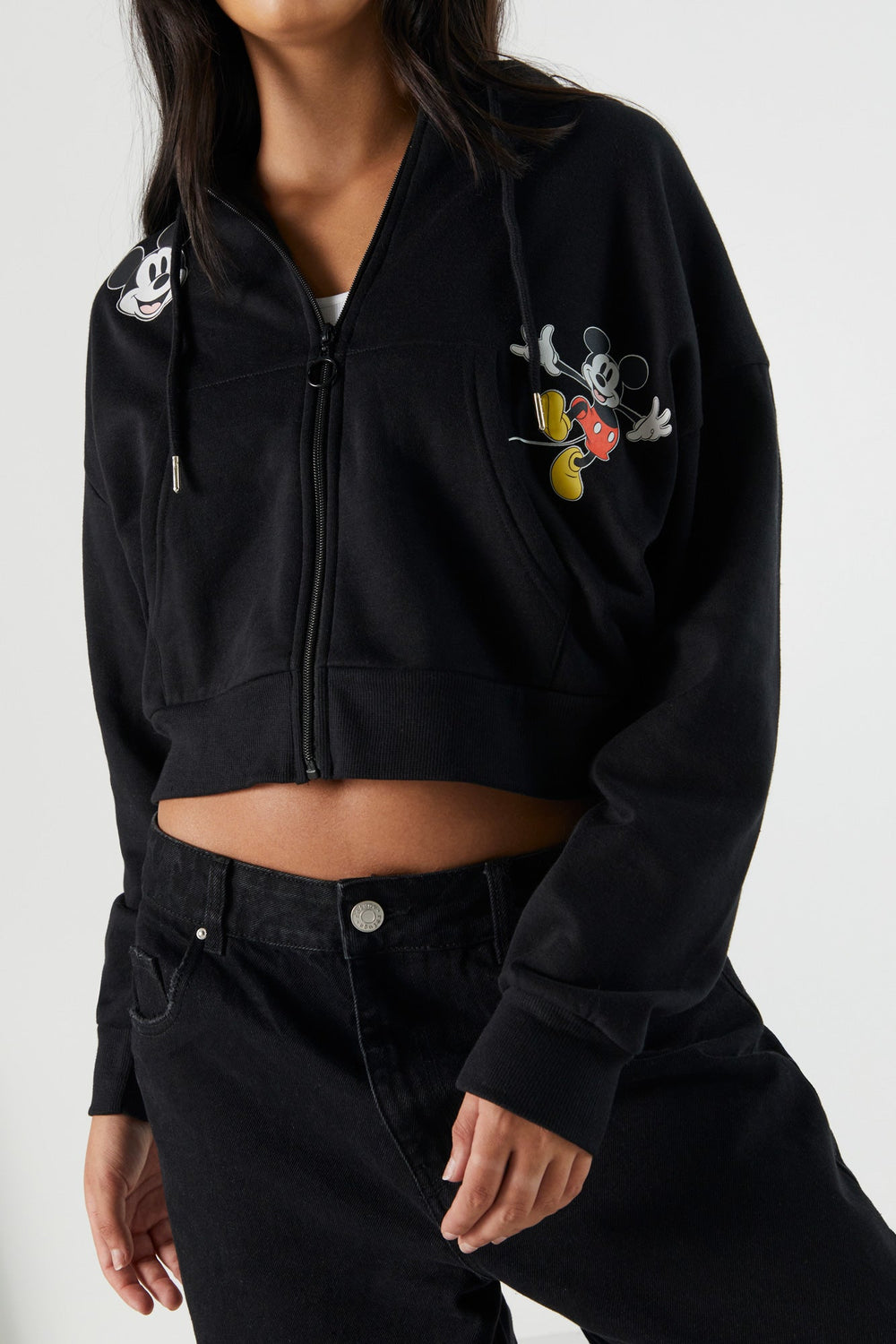 Mickey Mouse Graphic Fleece Cropped Hoodie Mickey Mouse Graphic Fleece Cropped Hoodie 9