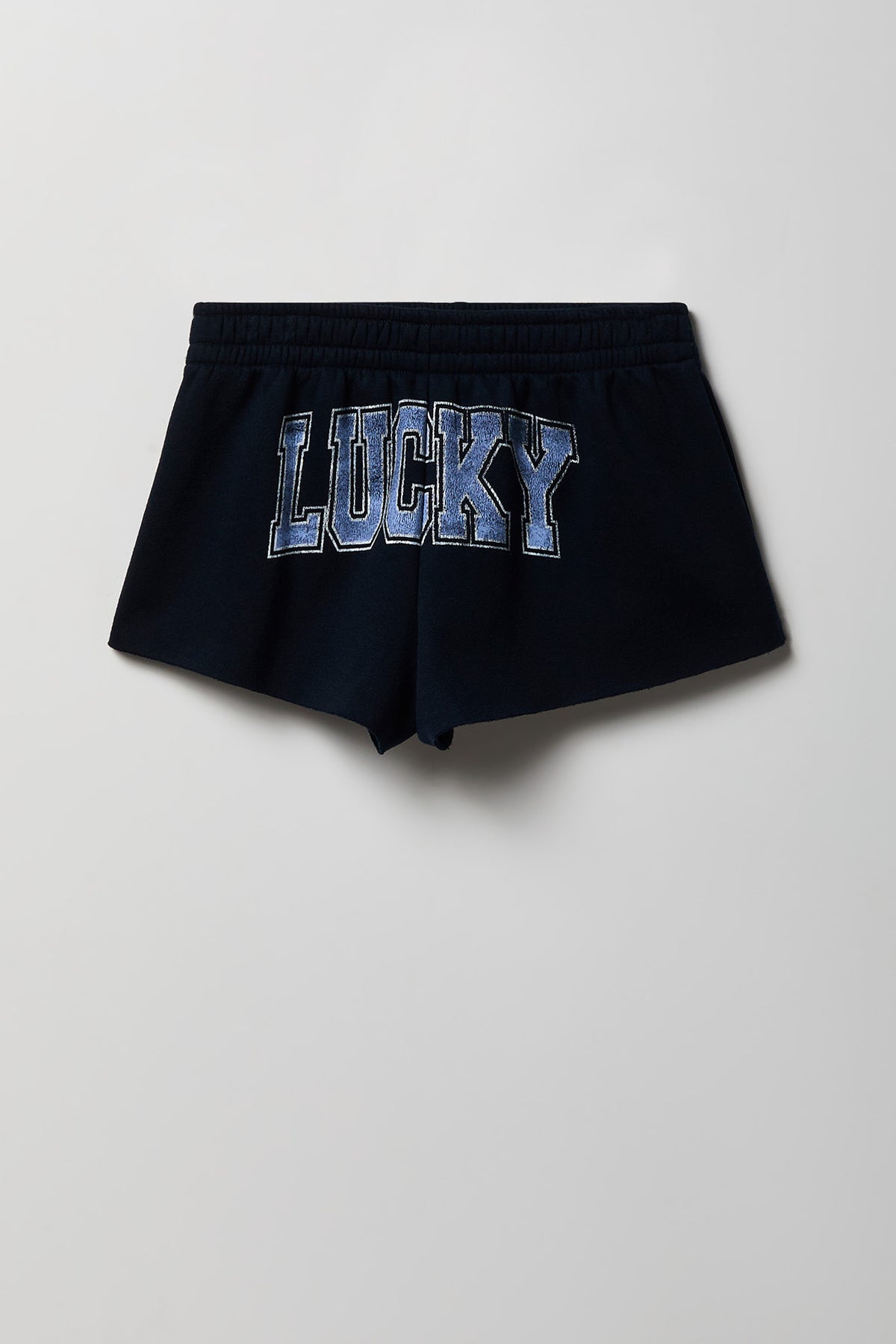 Alt View 2. Fleece Graphic Shortie 2" - Dark Blue