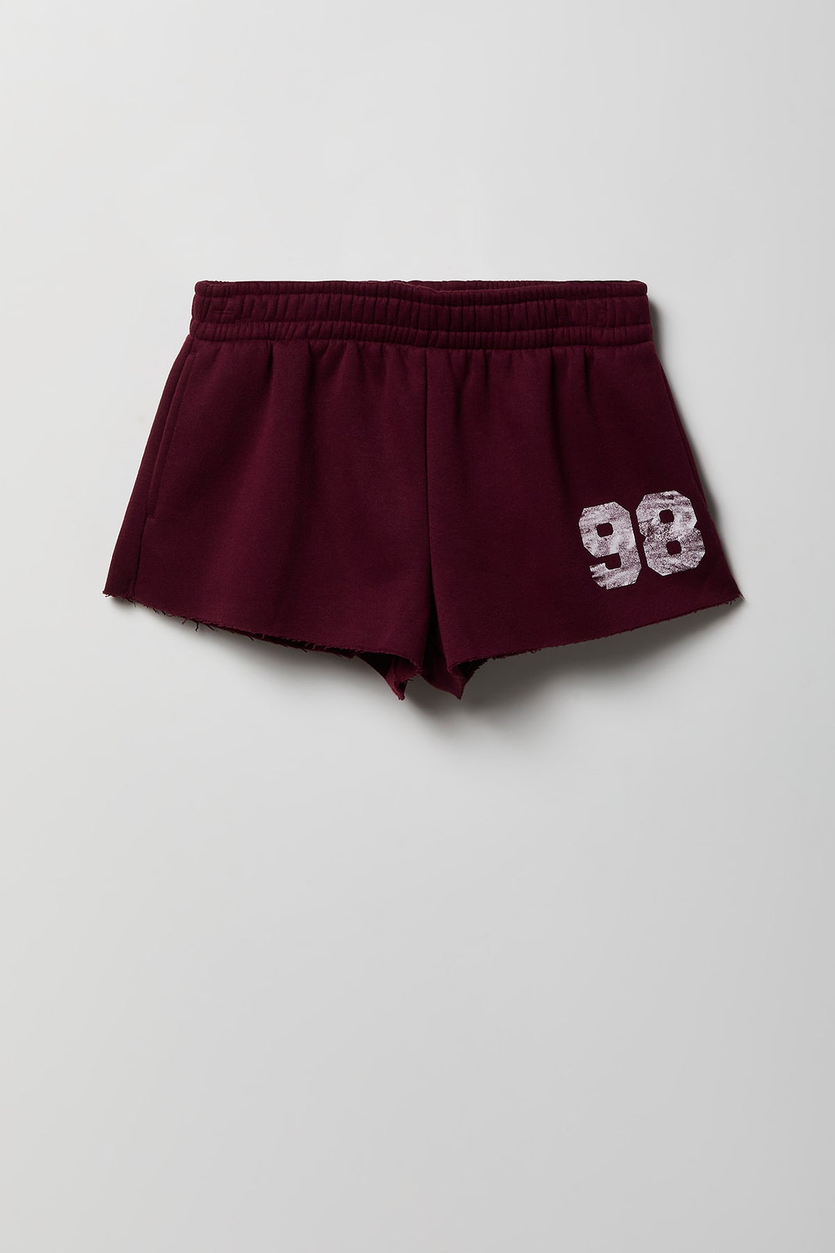 Fleece Graphic Shortie 2" - Burgundy