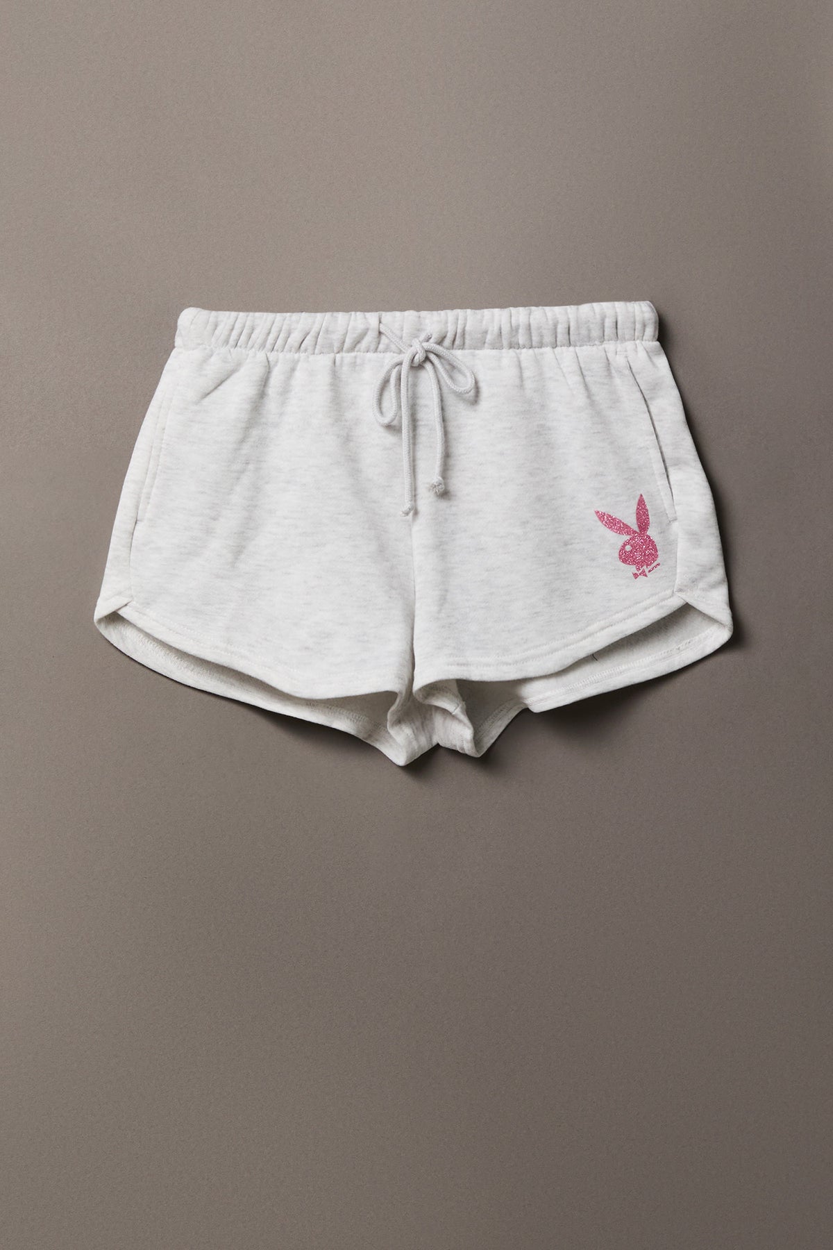 Alt View 4. Playboy Fleece Dolphin Short - Light Grey