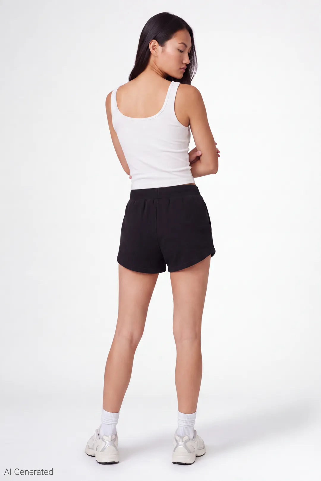 Alt View 2. Fleece Shortie - Black - Shot 2 Back - 1333x2000 - Black