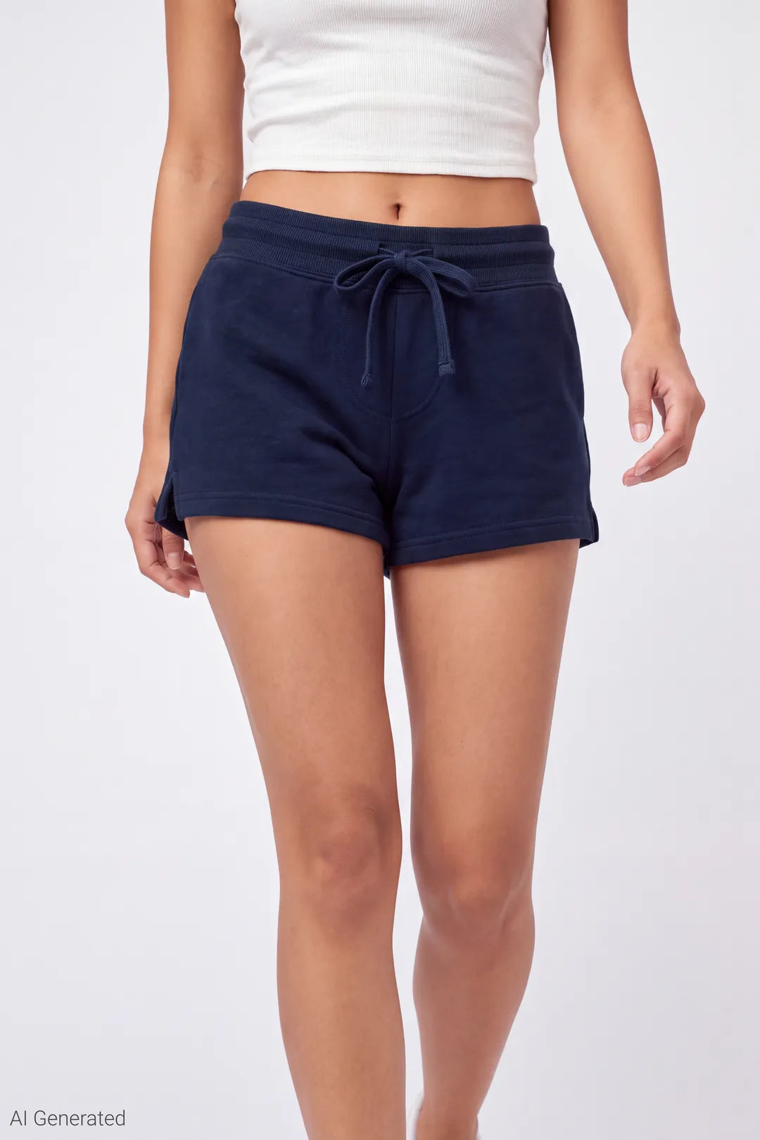 Alt View 3. Fleece Shortie - Dark Blue - Shot 3 Hero - 1333x2000 - Dark Blue