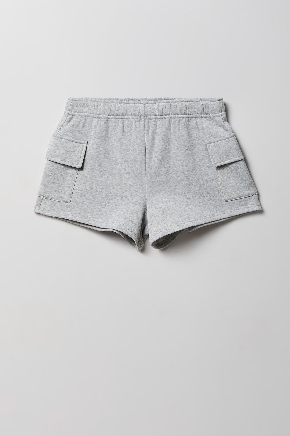 Alt View 4. Fleece Cargo Shortie - Heather Grey