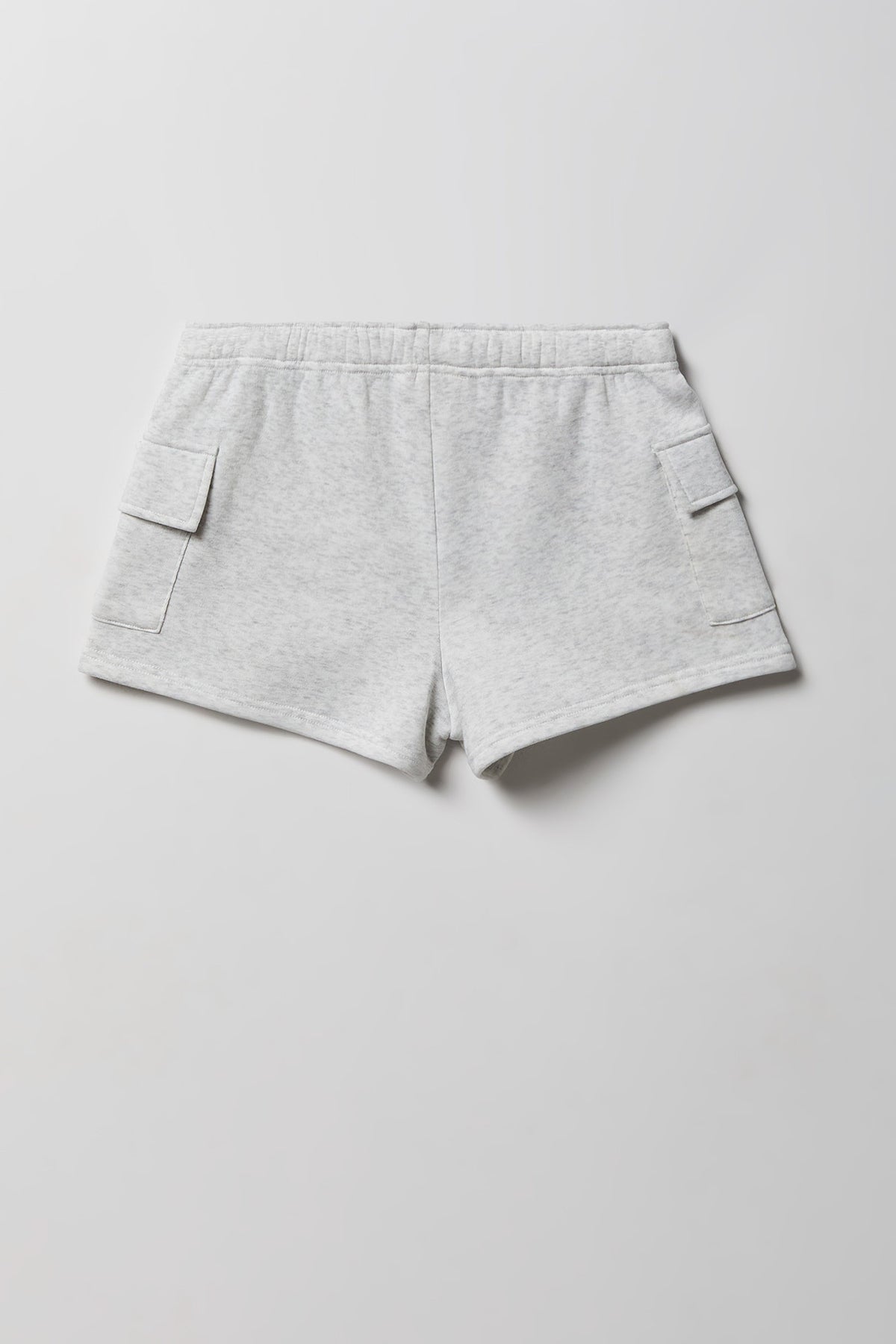 Alt View 5. Fleece Cargo Shortie - Light Grey