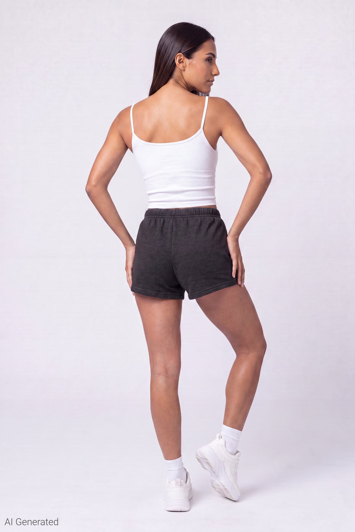 Alt View 2. Fleece Short 2" - Charcoal
