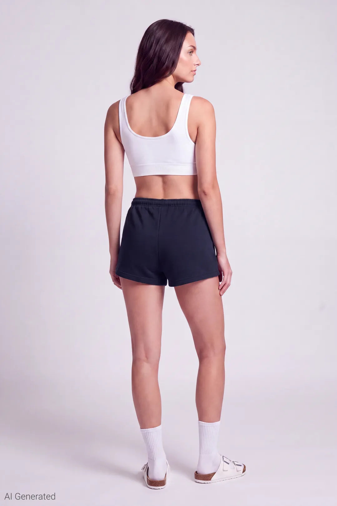 Alt View 2. French Terry Drawstring Short 2" - Dark Blue