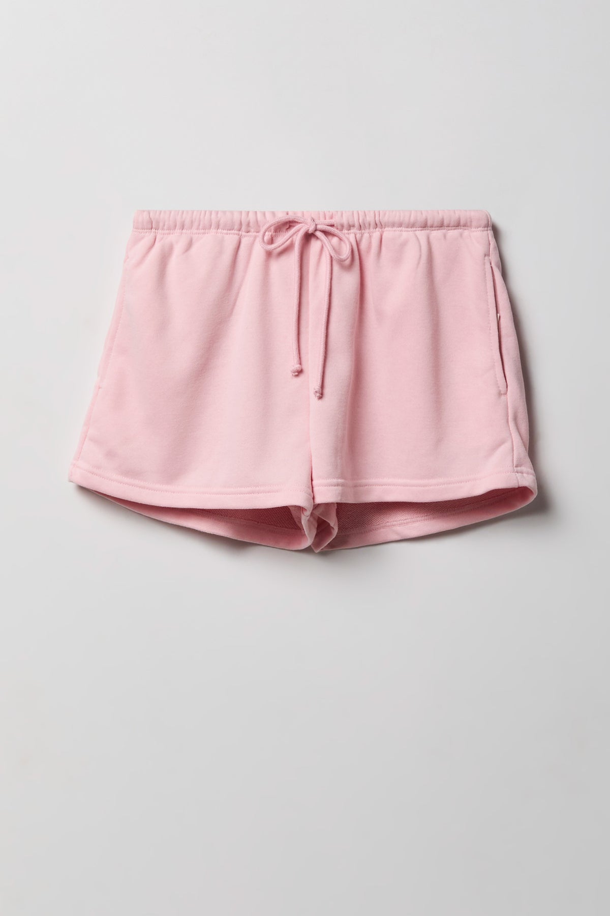 French Terry Drawstring Short 2" - Light Pink