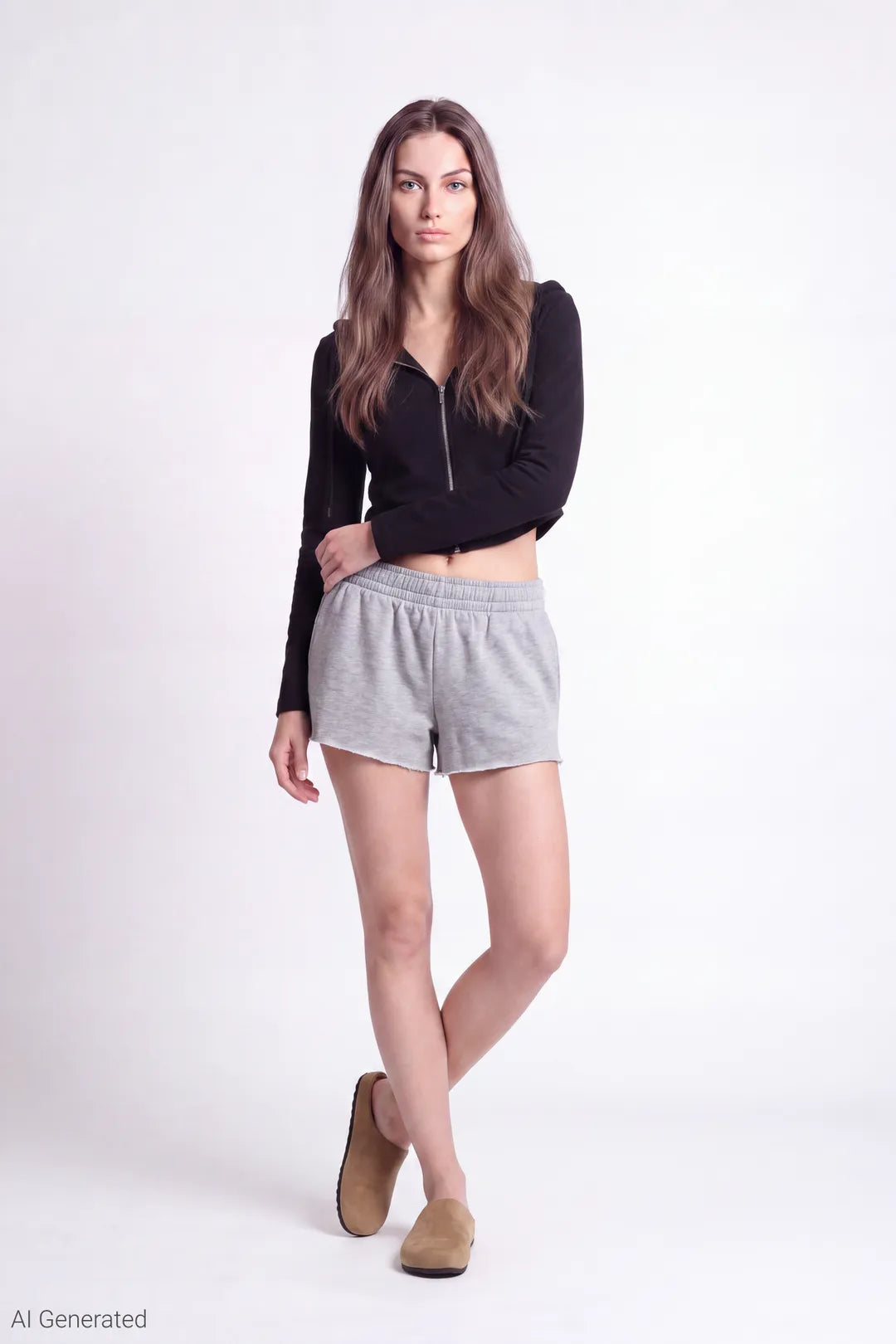 Fleece Shortie 2" - Heather Grey