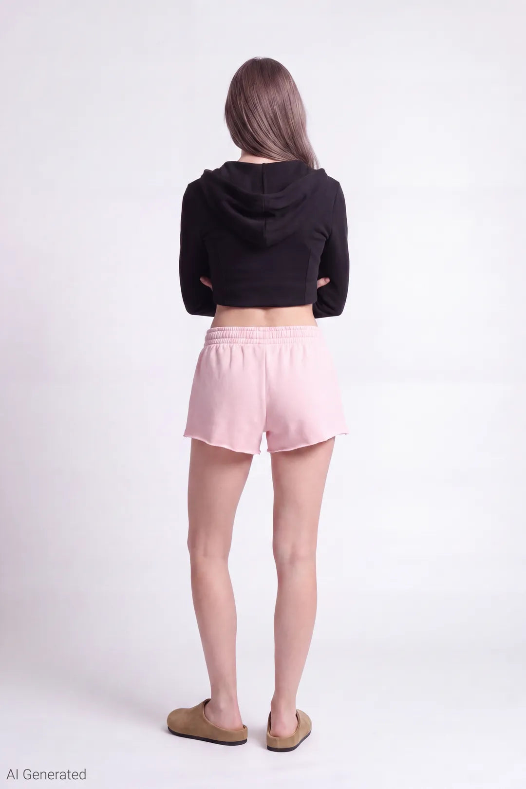 Alt View 2. Fleece Shortie 2" - Light Pink