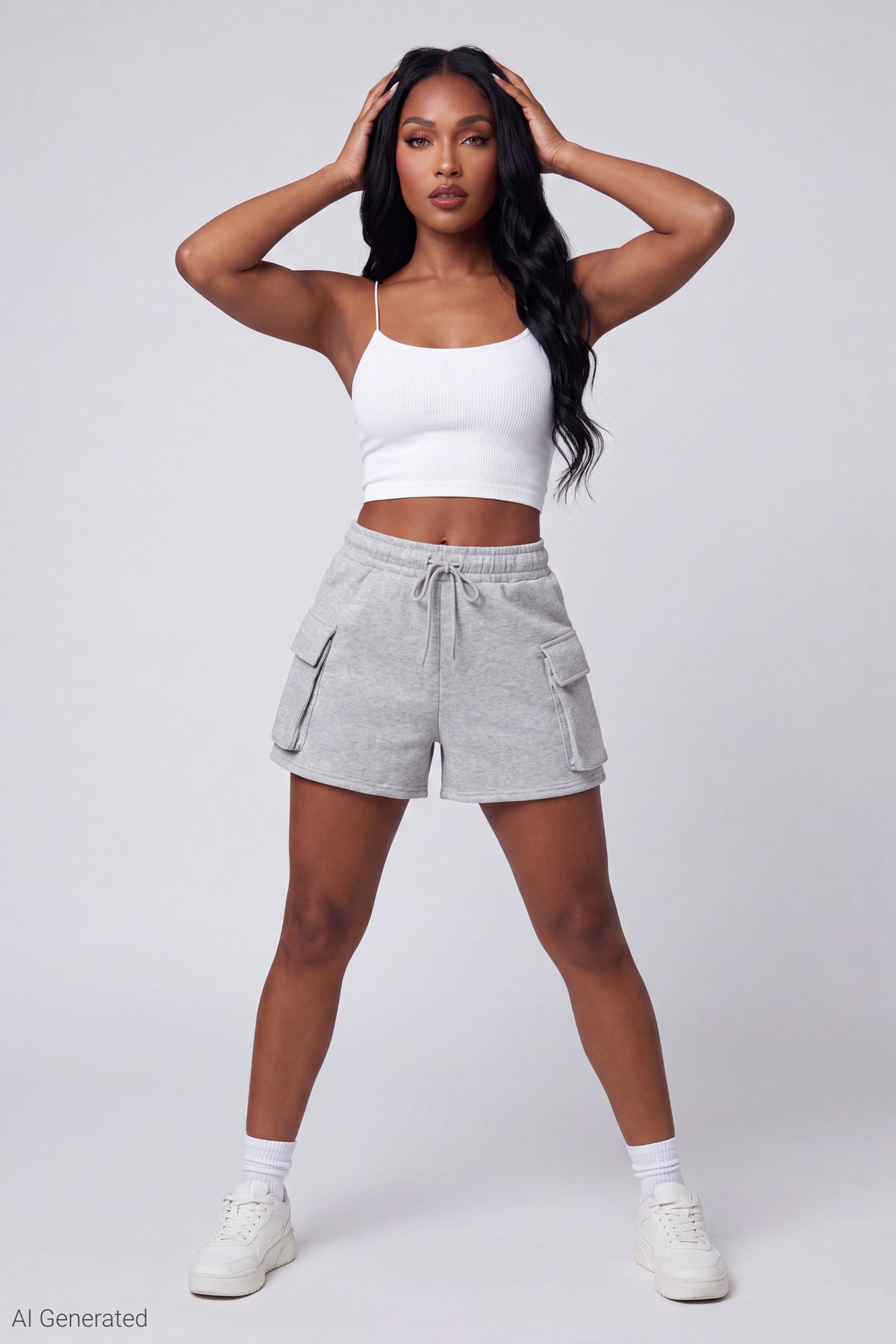 Fleece Cargo Short - Heather Grey
