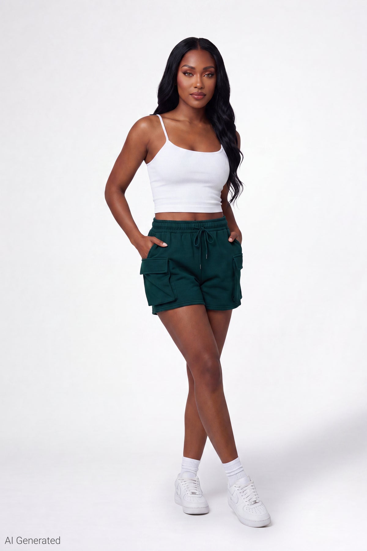 Fleece Cargo Short - Green