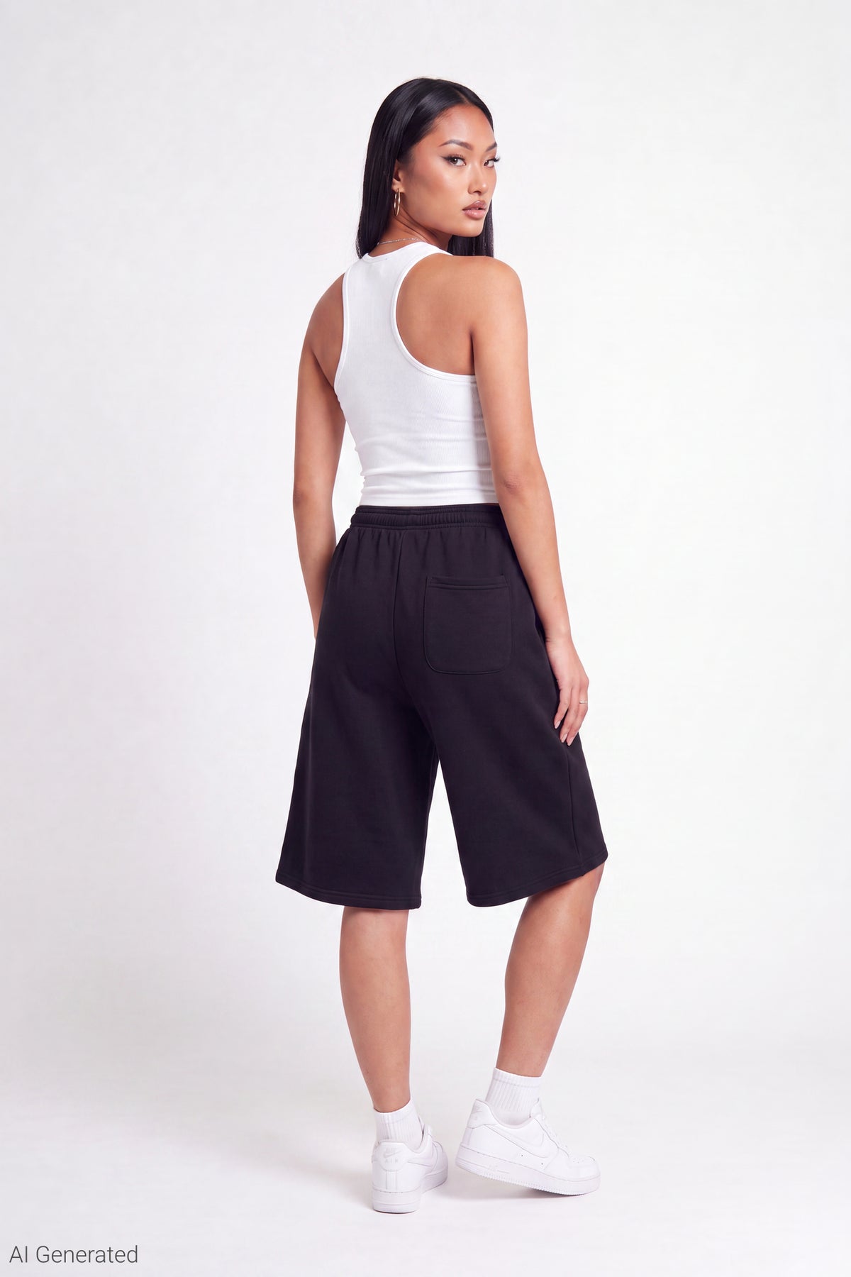 Alt View 2. Fleece Jort 12" - Black
