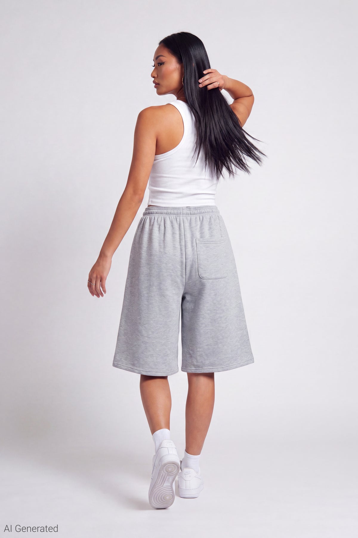 Alt View 7. Fleece Jort 12" - Dark Blue