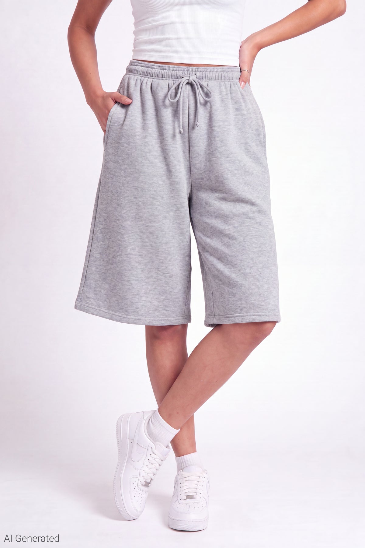 Alt View 8. Fleece Jort 12" - Dark Blue
