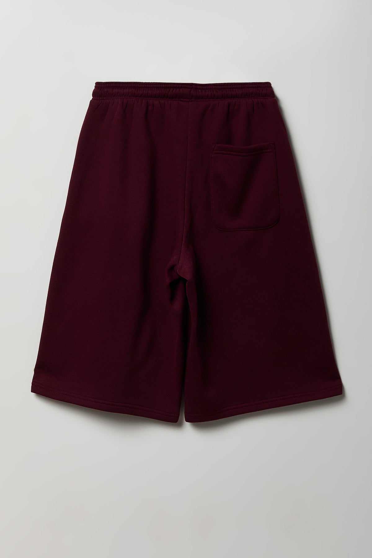 Alt View 2. Fleece Jort 12" - Burgundy