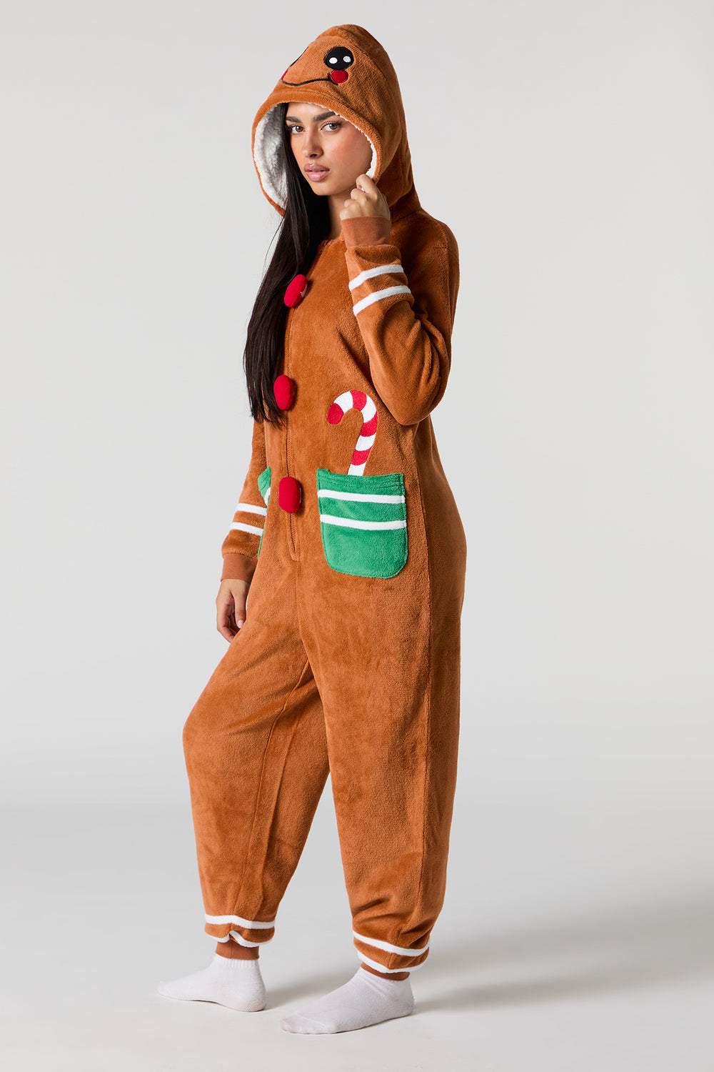 3D Gingerbread Woman Plush Onesie 3D Gingerbread Woman Plush Onesie 1