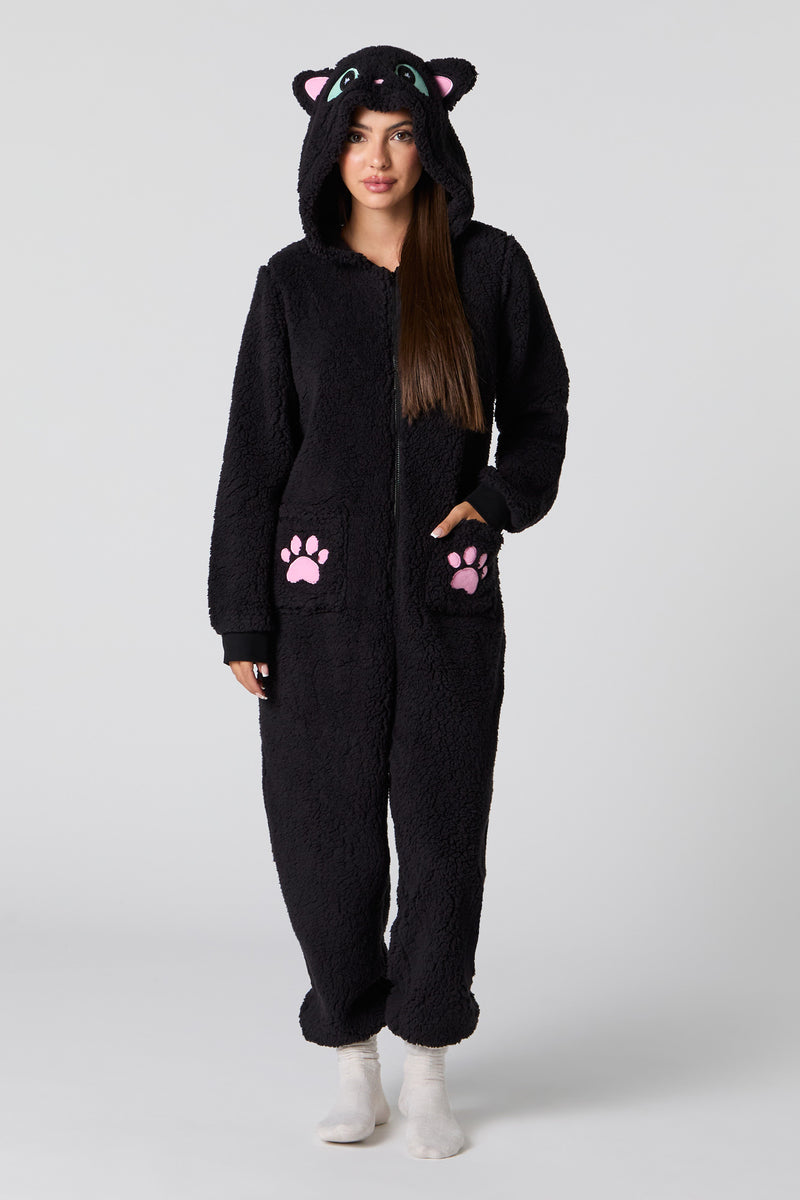 3D Cat Sherpa Onesie