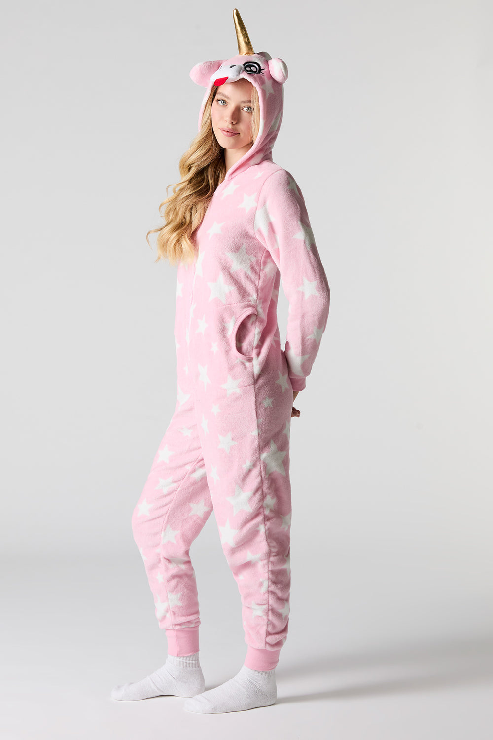 3D Unicorn Star Print Plush Onesie 3D Unicorn Star Print Plush Onesie 3