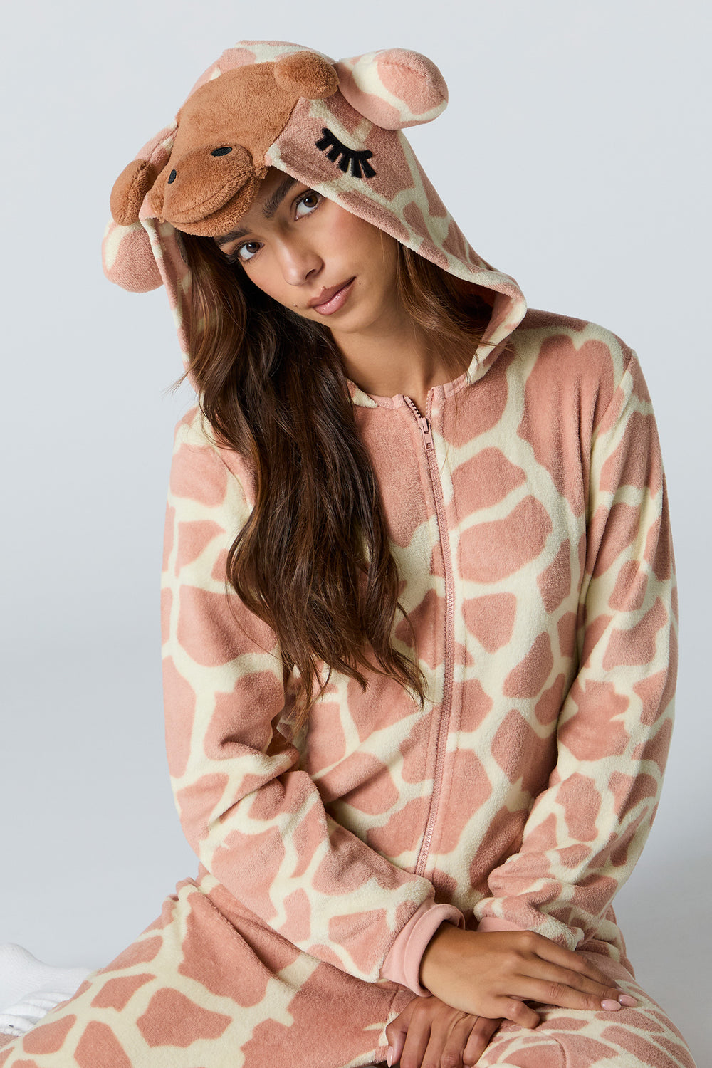 3D Giraffe Sherpa Onesie 3D Giraffe Sherpa Onesie 1