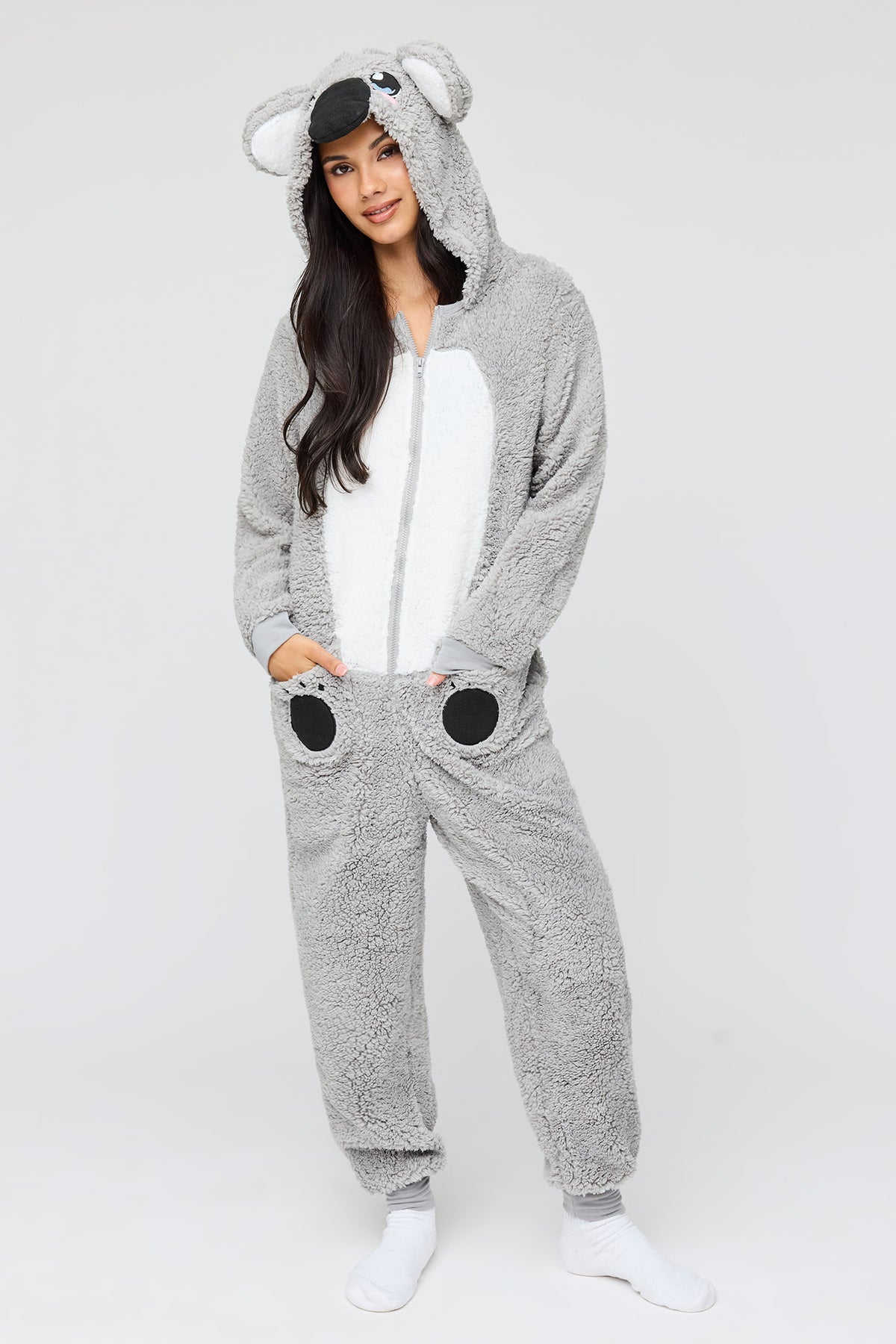 Alt View 3. 3D Koala Onesie - Grey Blue