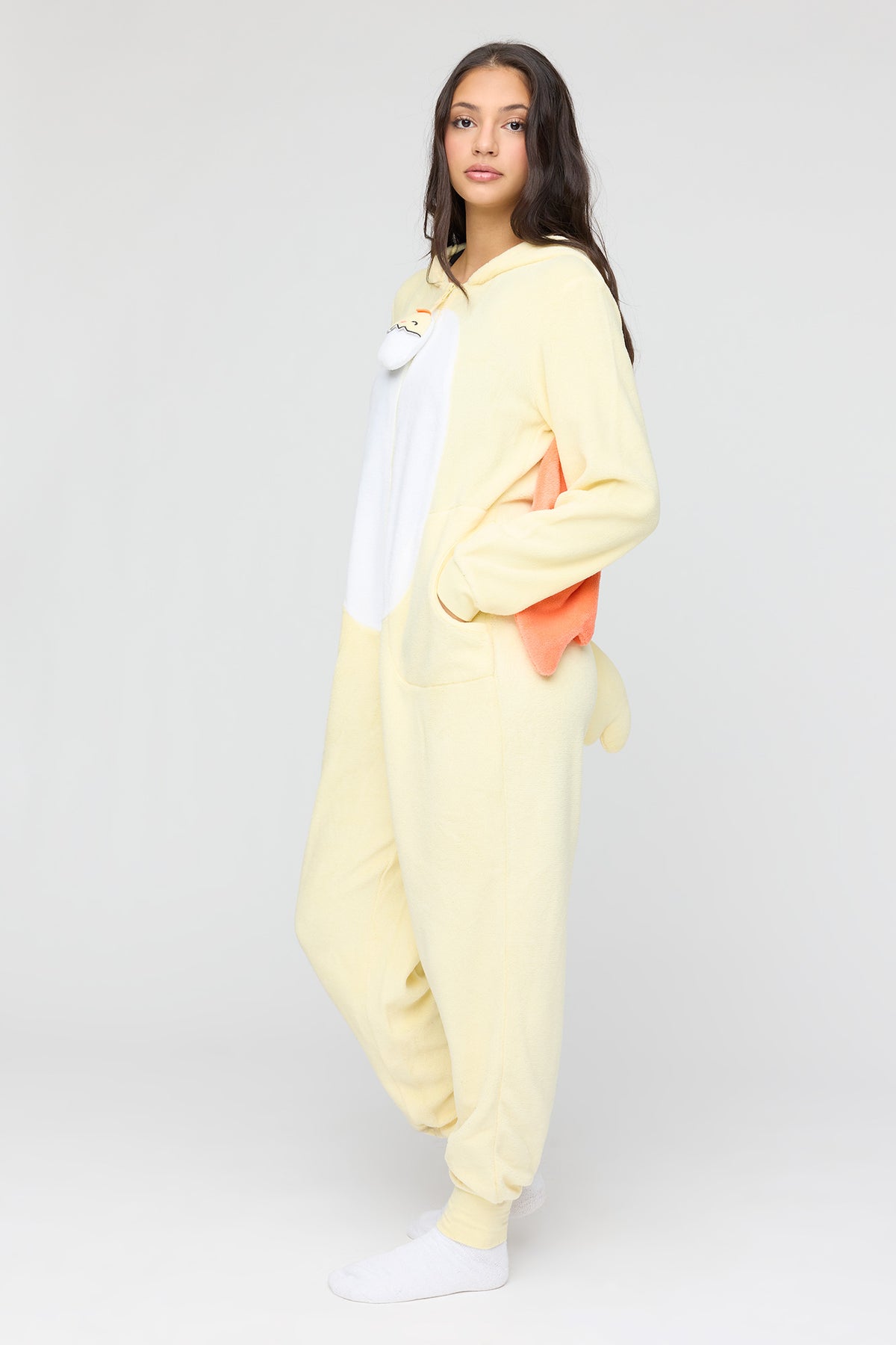 Alt View 2. 3D Chicken Plush Onesie - Yellow