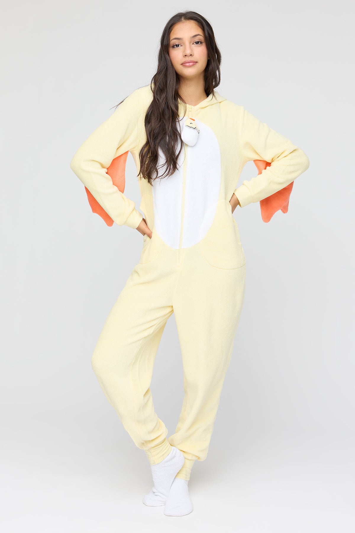 Alt View 3. 3D Chicken Plush Onesie - Yellow