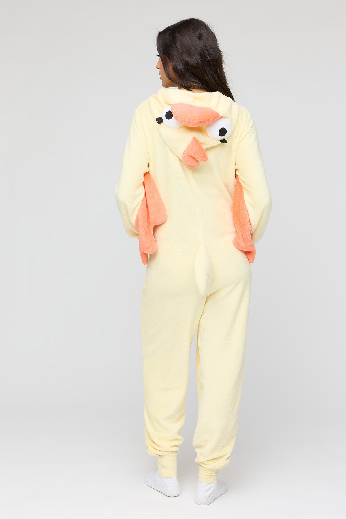 Alt View 4. 3D Chicken Plush Onesie - Yellow