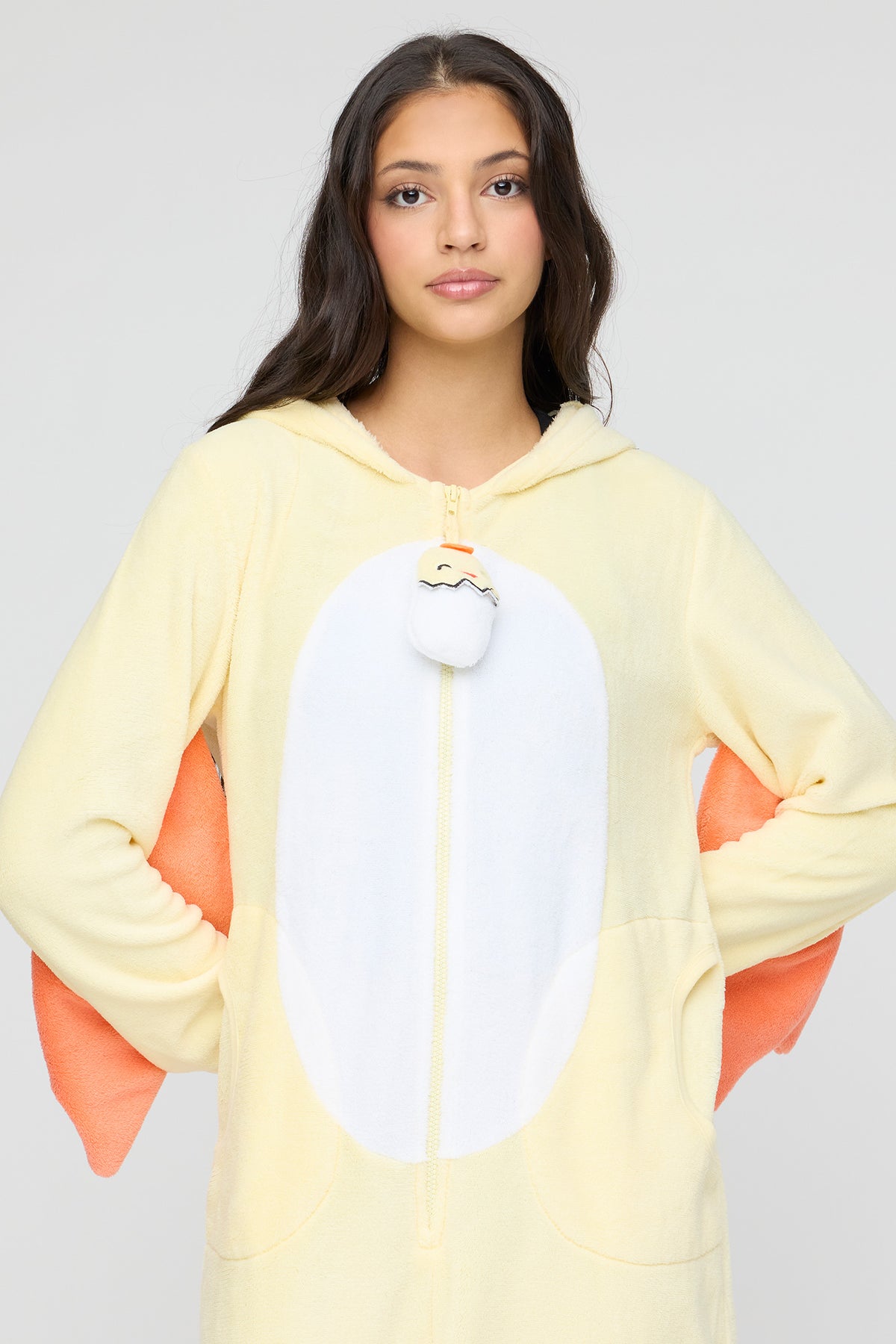 Alt View 5. 3D Chicken Plush Onesie - Yellow