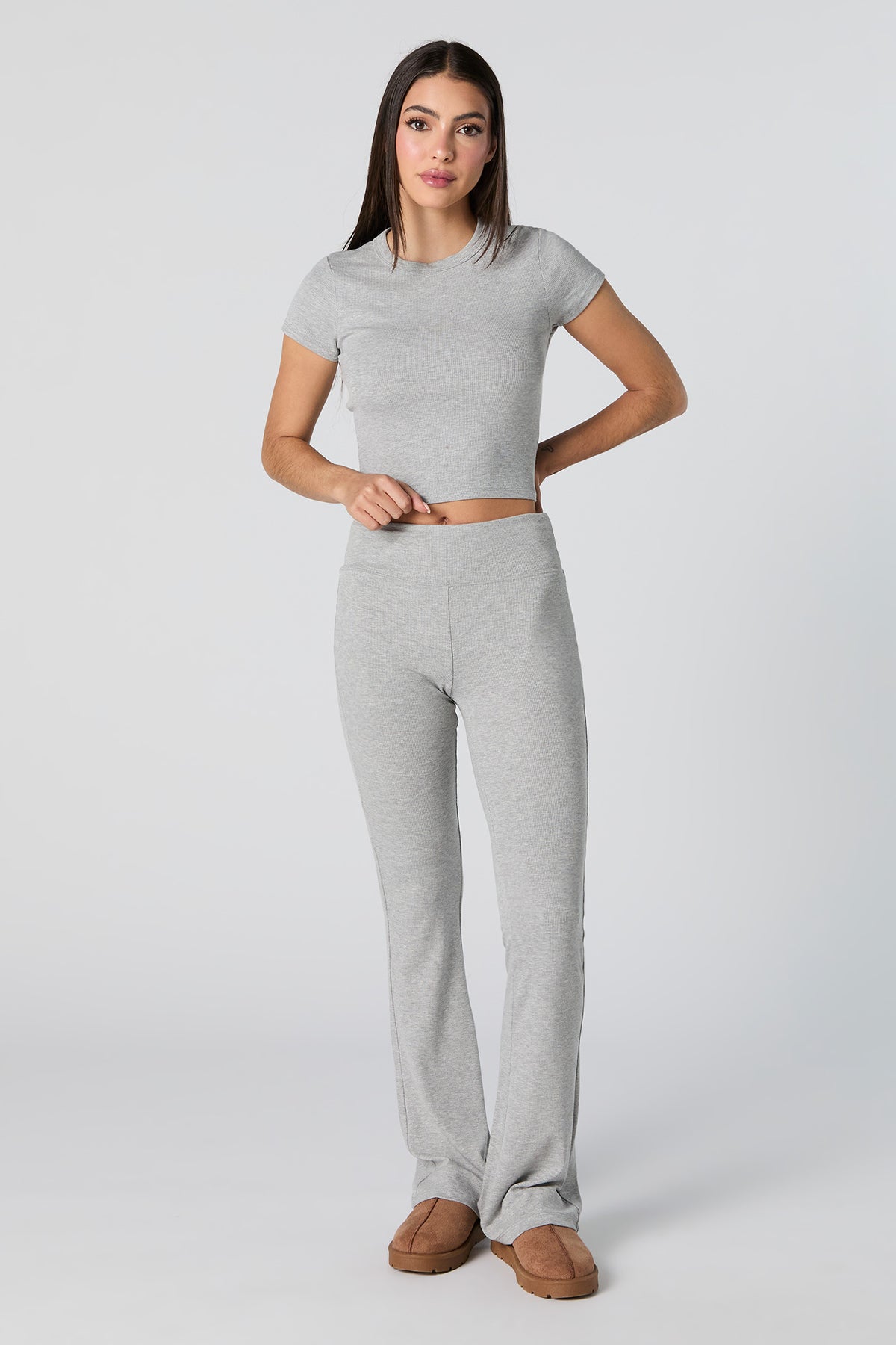 Active Ribbed Flare Pant