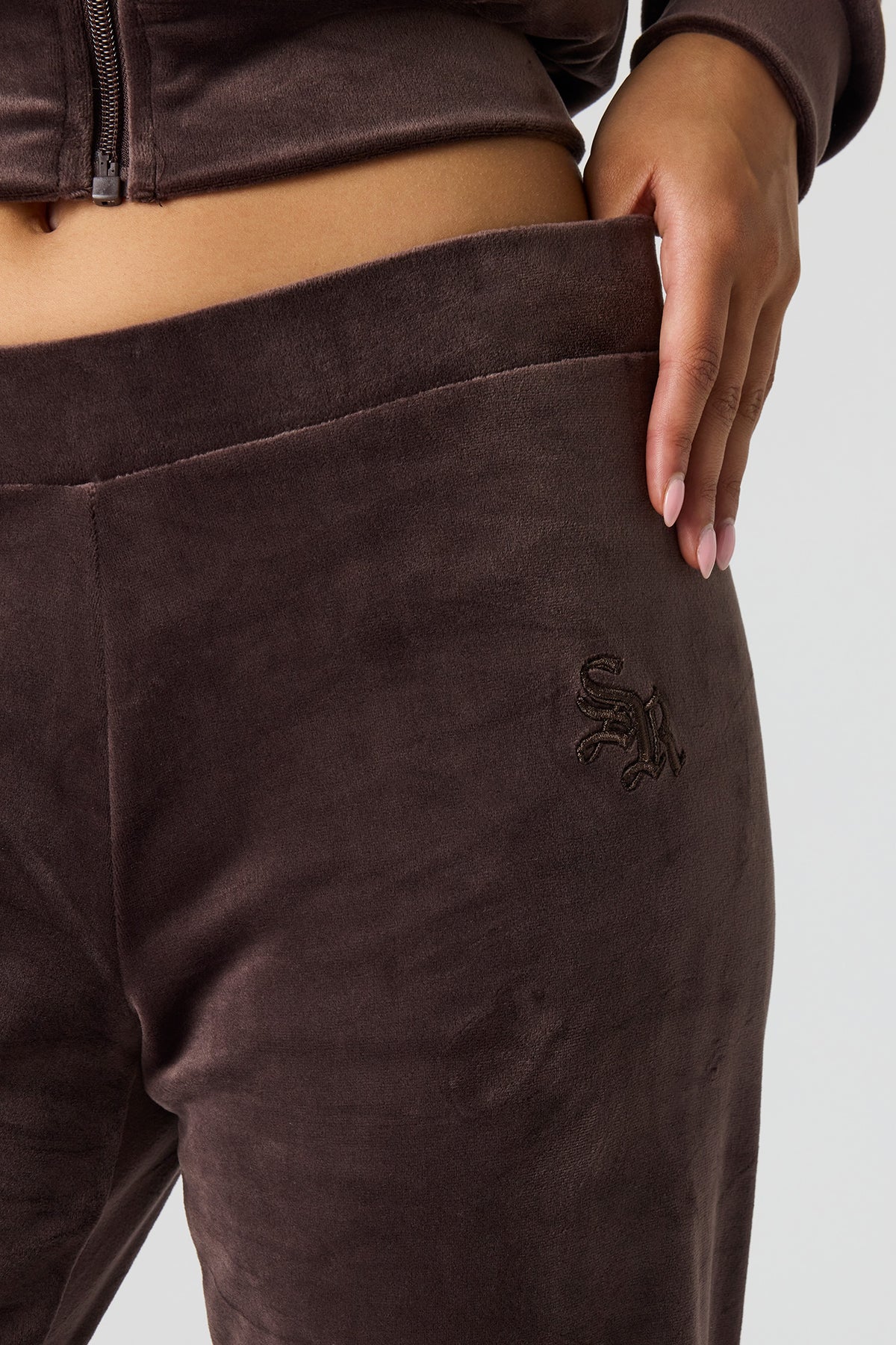 Alt View 4. Sommer Ray Velour Flare Pant - Tan