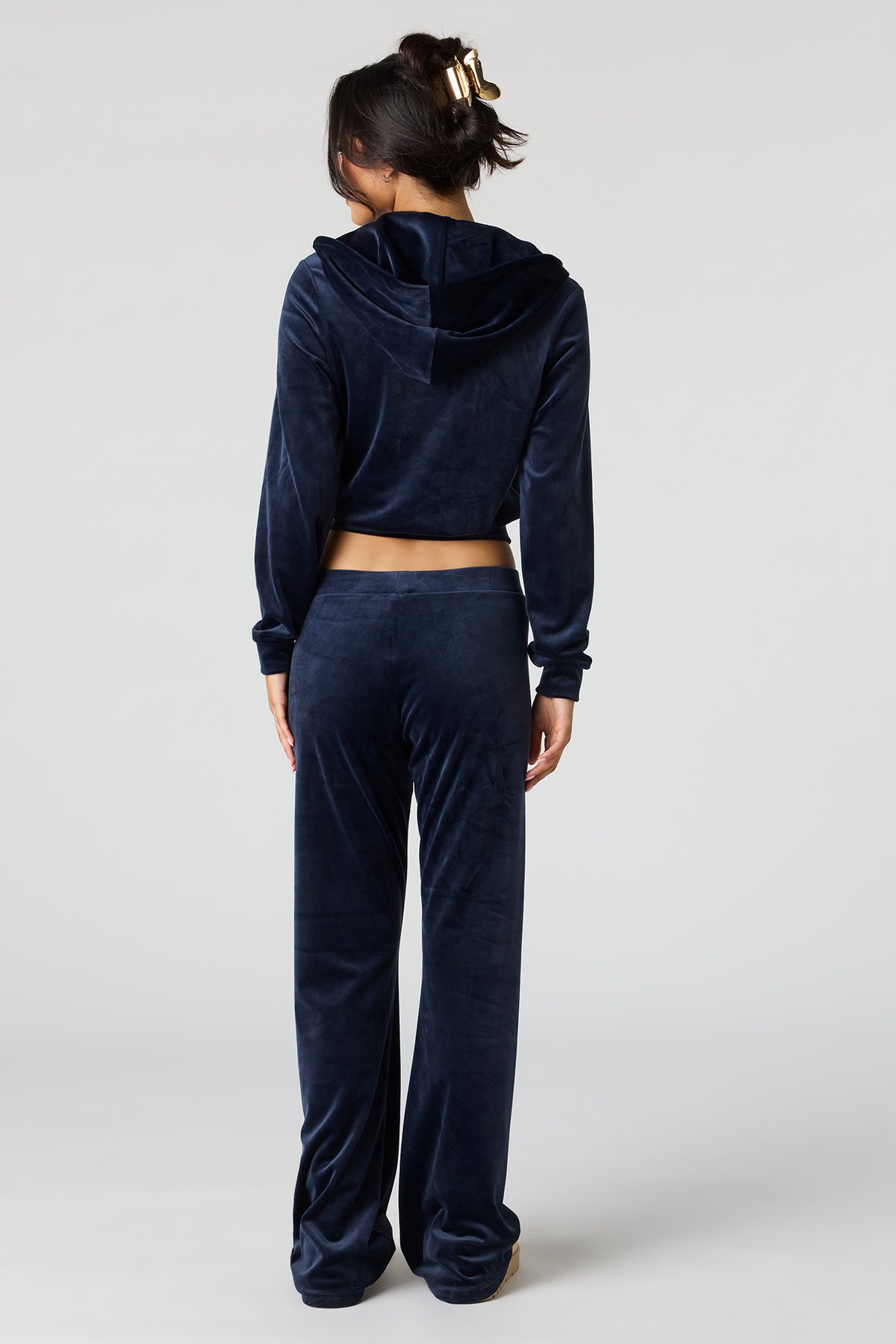 Alt View 3. Sommer Ray Velour Flare Pant - Navy
