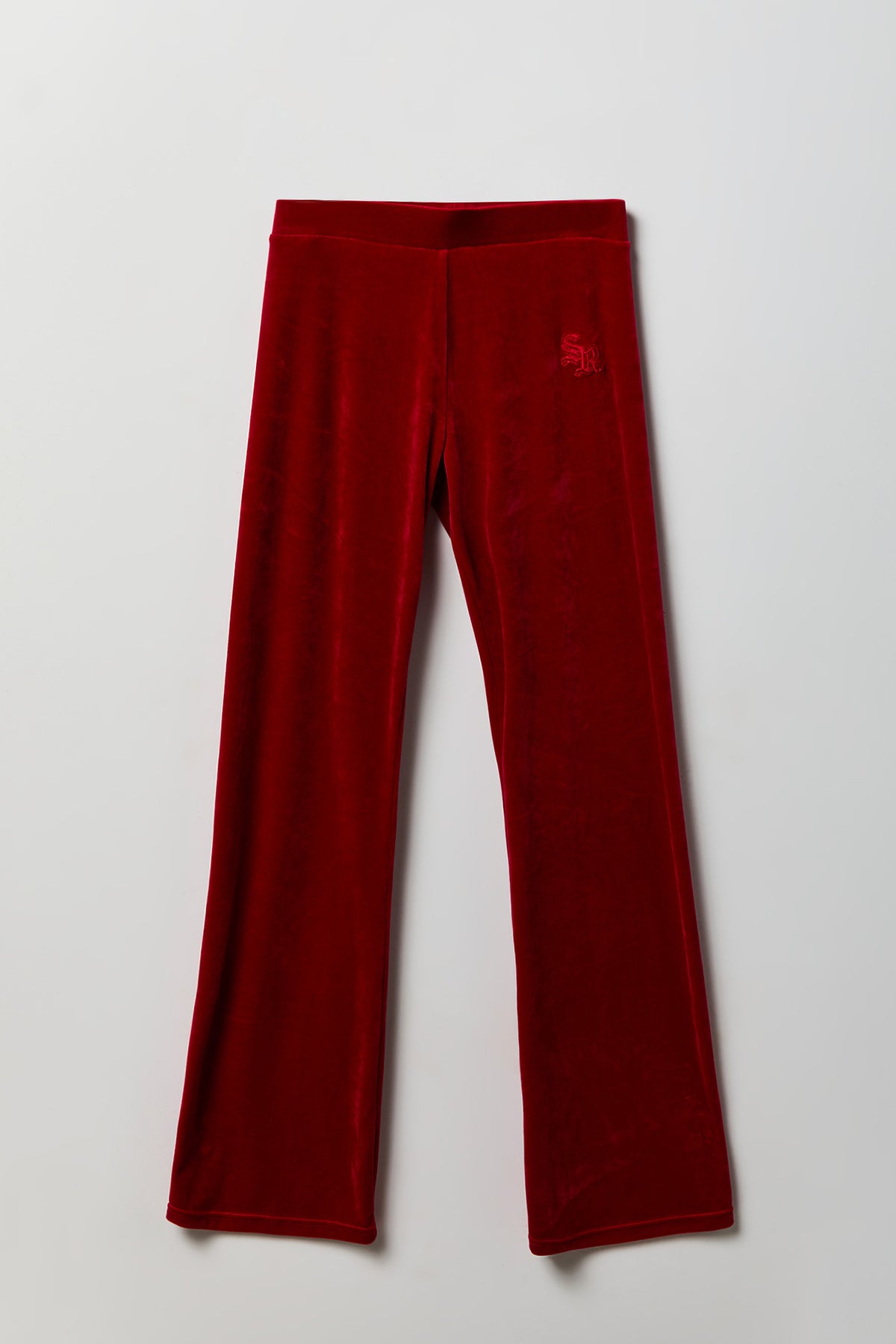 Alt View 3. Sommer Ray Velour Flare Pant - Red