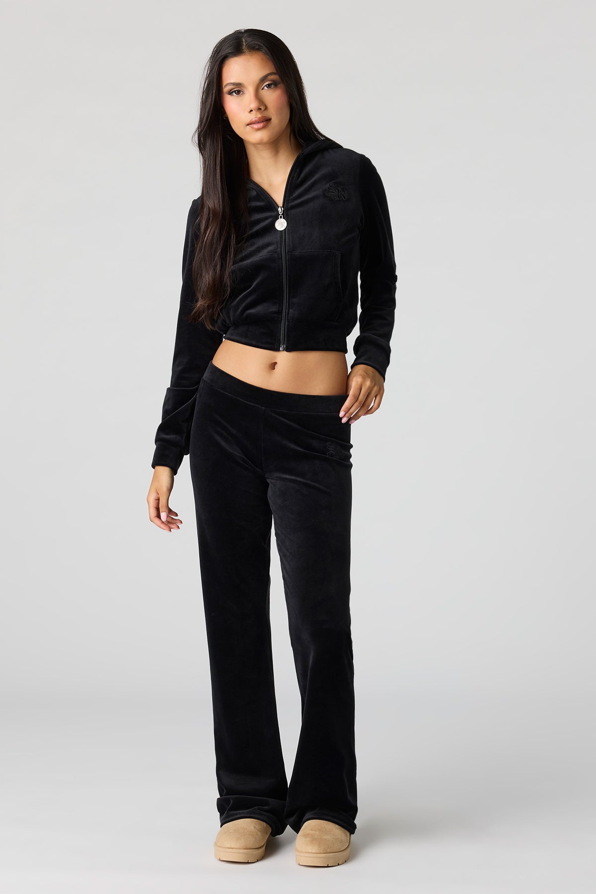 Alt View 3. Sommer Ray Velour Zip Jacket - Black