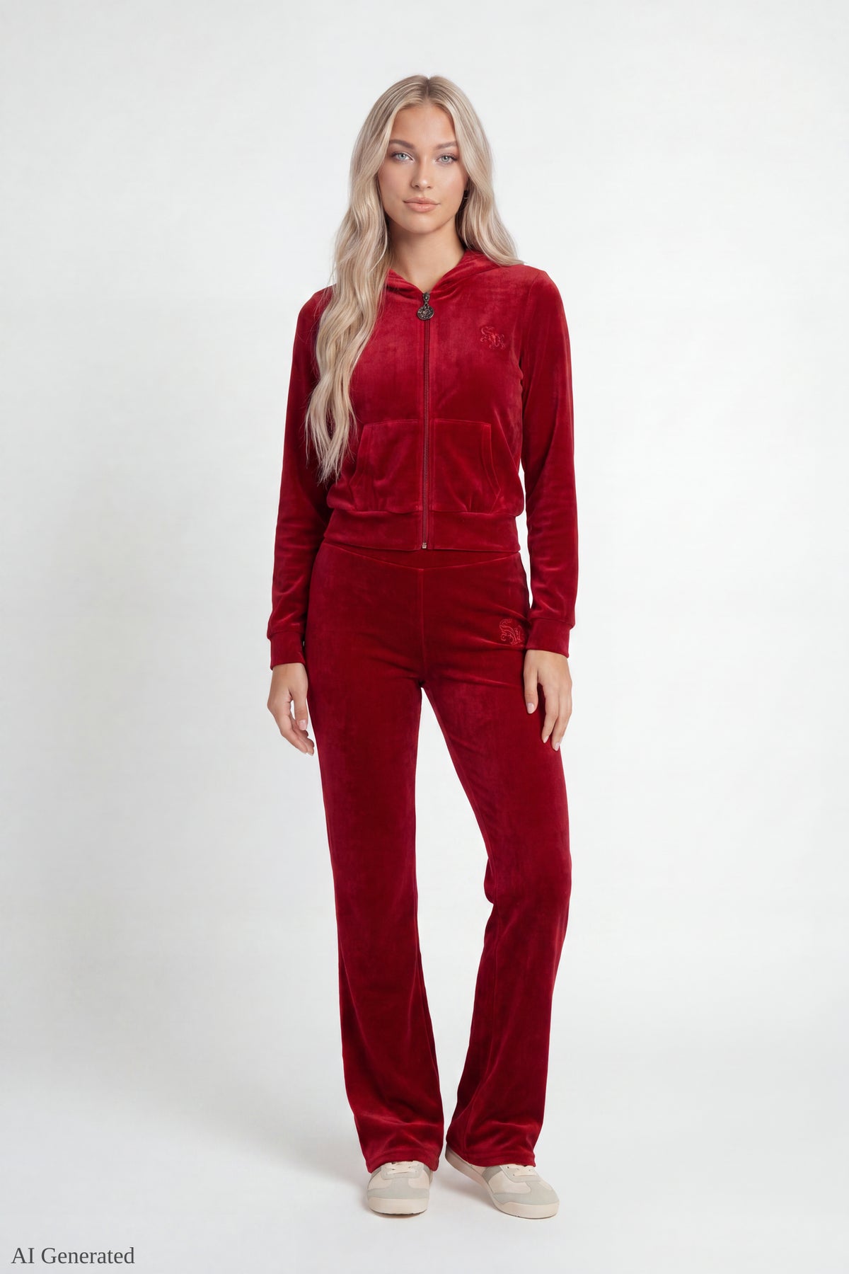 Sommer Ray Velour Zip Jacket - Red
