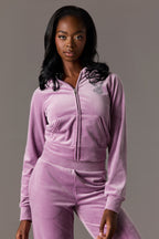 Playboy Velour Rhinestone Zip Hoodie