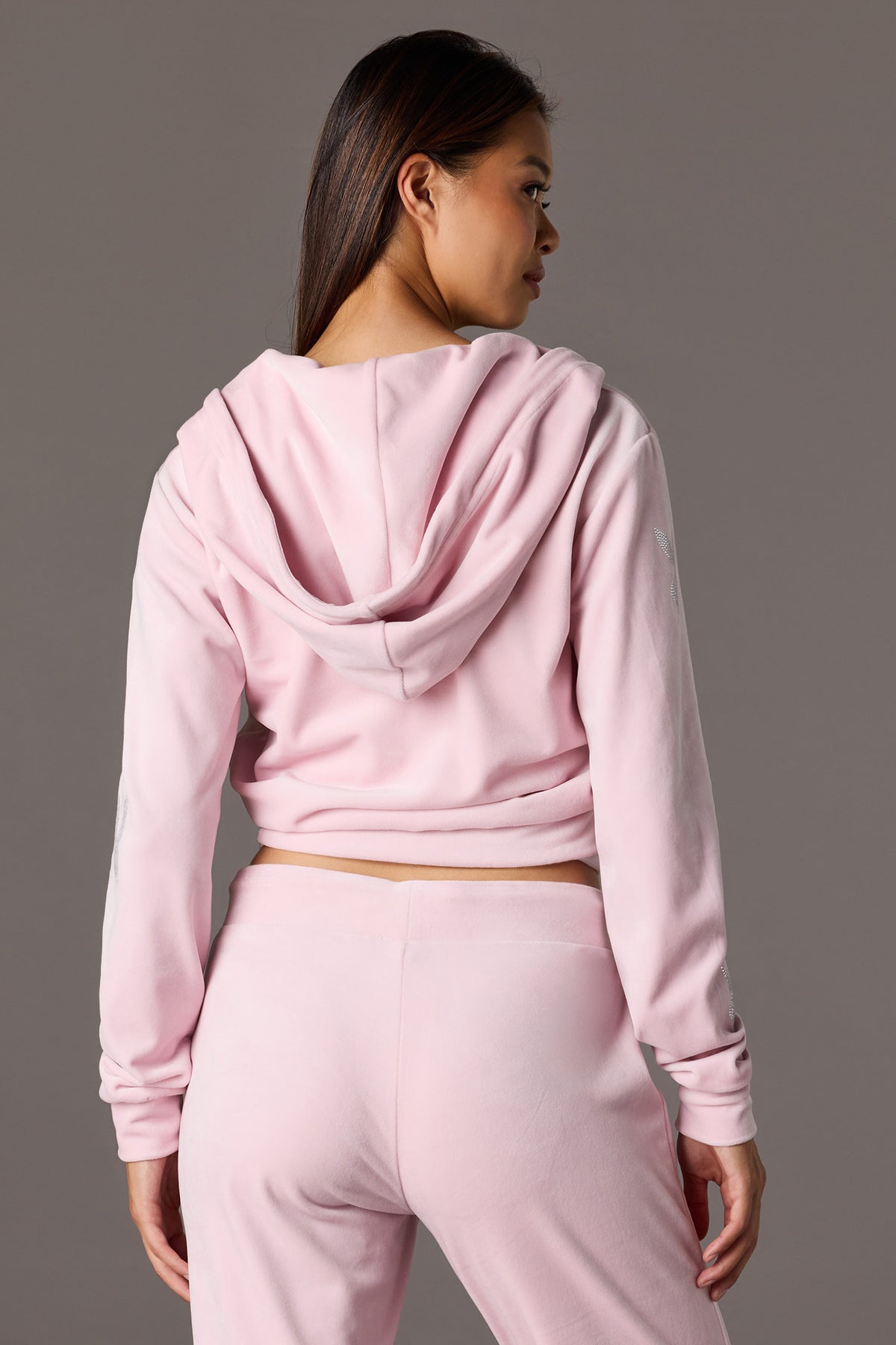Alt View 2. Playboy Velour Rhinestone Zip Hoodie - Pink