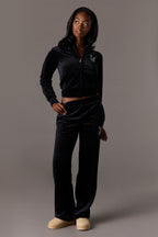 Playboy Velour Rhinestone Flare Pant