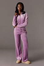 Playboy Velour Rhinestone Flare Pant