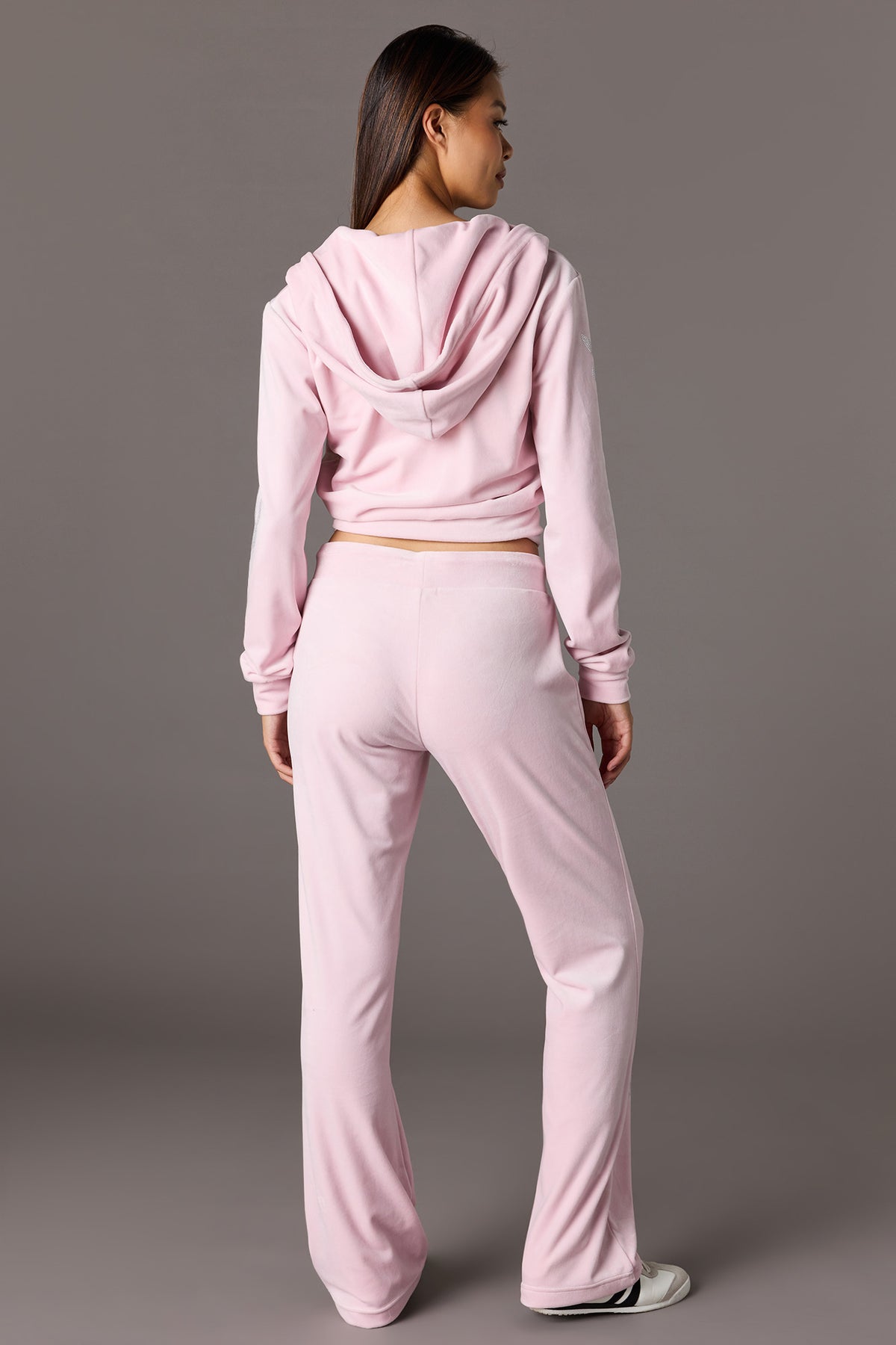 Alt View 3. Playboy Velour Rhinestone Wide Leg Pant - Pink