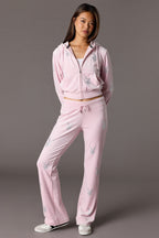 Playboy Velour Rhinestone Wide Leg Pant