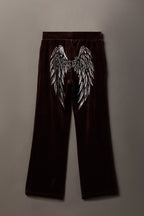 Playboy Velour Rhinestone Wide Leg Pant