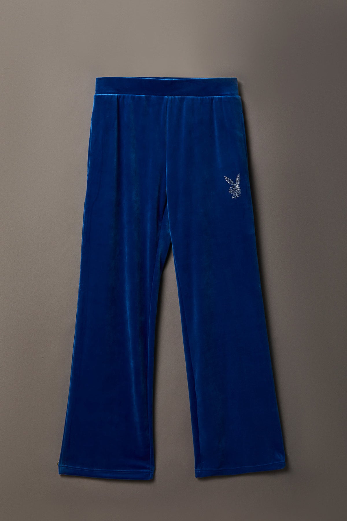 Alt View 2. Playboy Velour Rhinestone Wide Leg Pant - Blue