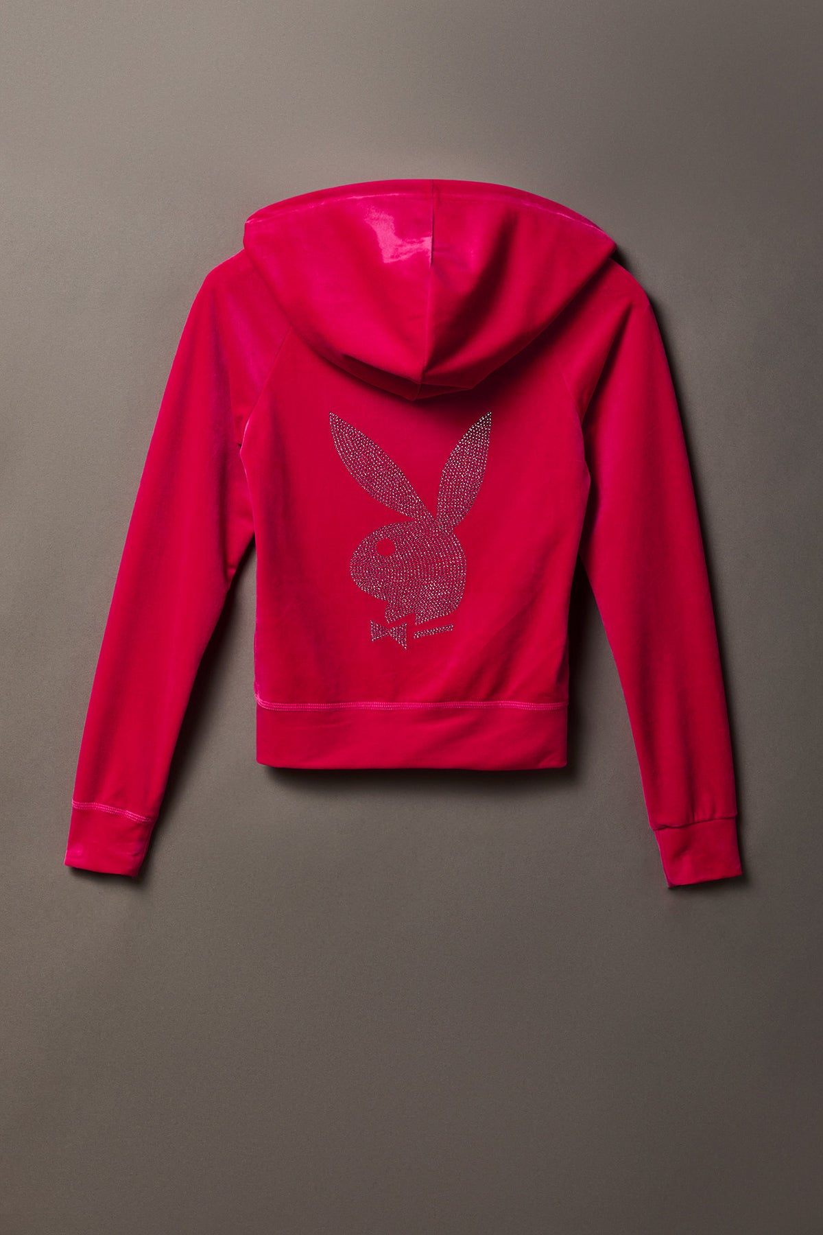 Alt View 2. Playboy Velour Rhinestone Zip Hoodie - Pink