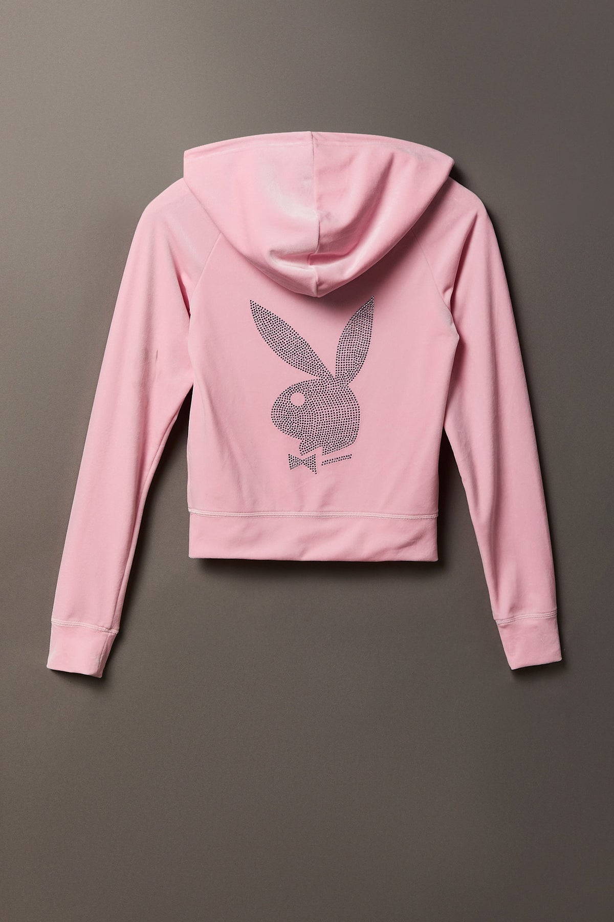Alt View 2. Playboy Velour Rhinestone Zip Hoodie - Light Pink