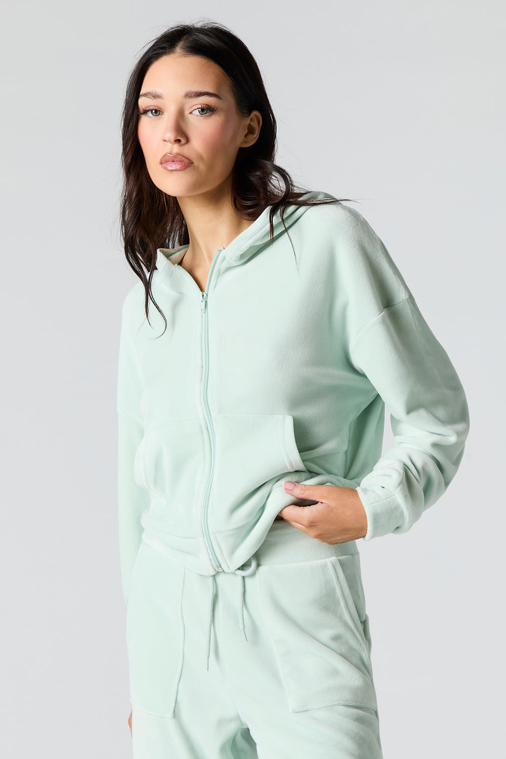 Velour Zip-Up Hoodie Velour Zip-Up Hoodie 11