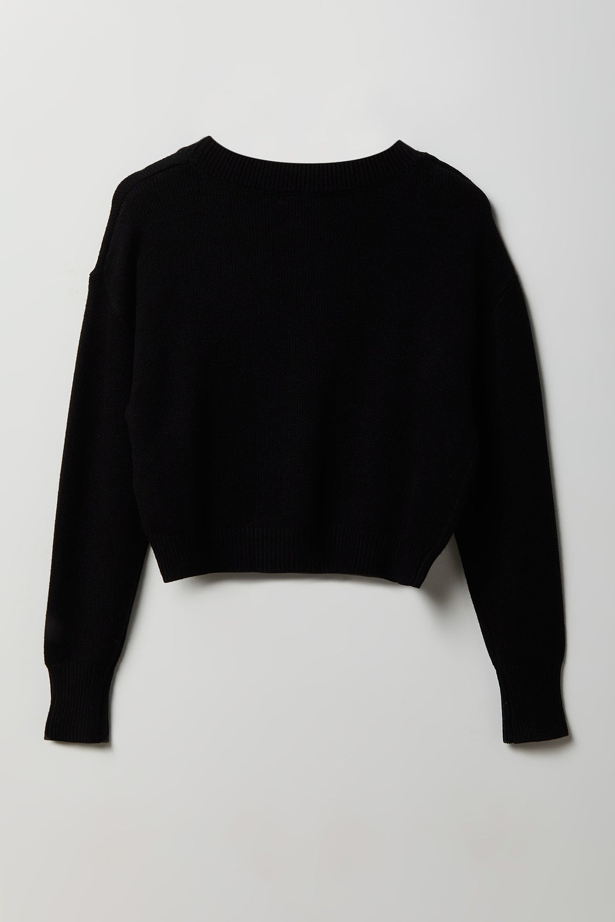 Alt View 2. V-Neck Button-Up Cardigan - Black